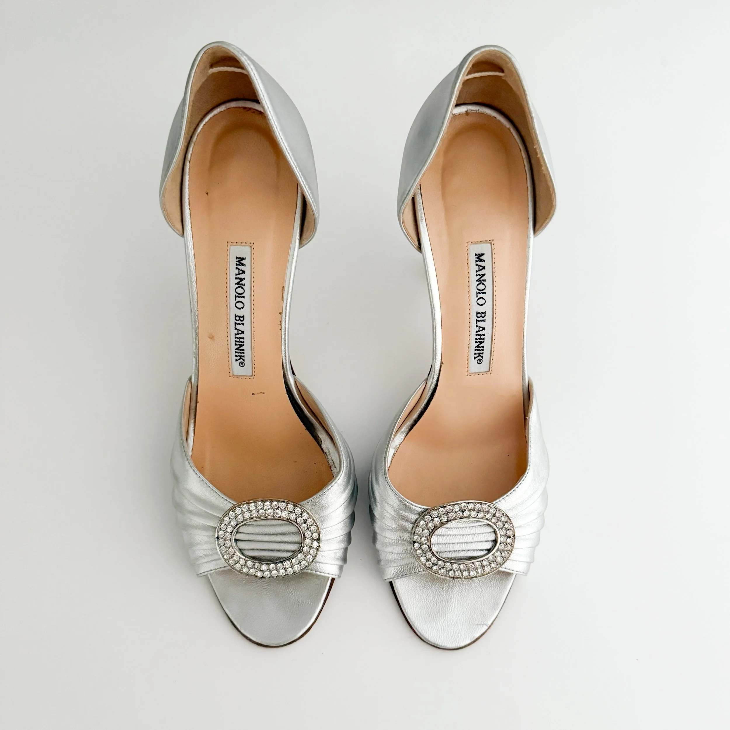 Manolo Blahnik Vintage Lavender Satin Bow Heels (US 7.5 / IT